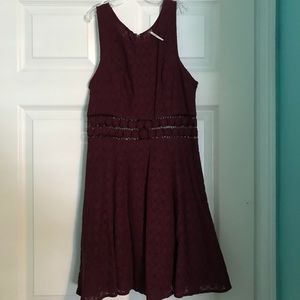 Free People Burgundy Daisy Floral Dress